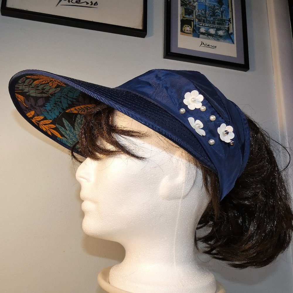 *REDUCED* NiB Fun Sun Protection! Unisex Wide Brim Safari, Sun Hat Ponytail